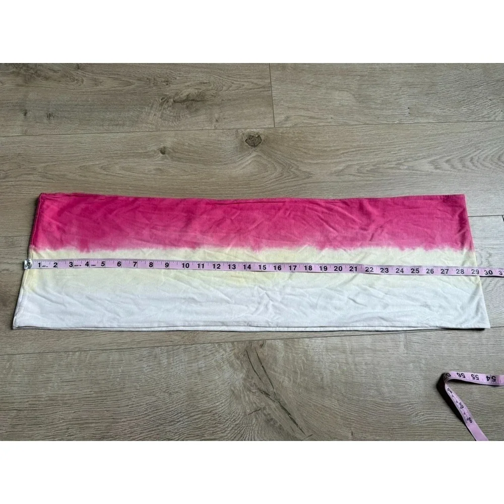 EUC Womens Pure Jill‎ circle ombre scarf pink yellow 100% pima cotton coastal
